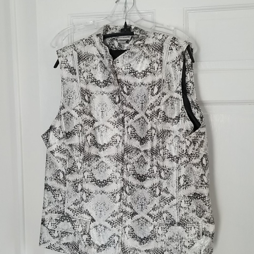 Faux leather snake vest